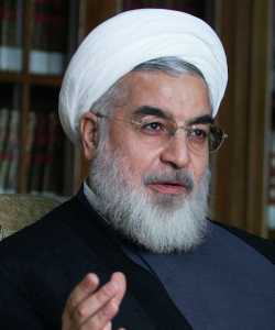 Hassan Rouhani, Iranian President; April 7, 2013. Taken by Mojtaba Salimi. Source: https://commons.wikimedia.org/wiki/%D8%A7%DB%8C%D8%B1%D8%A7%D9%86#/media/File:Hassan_Rouhani_2.jpg