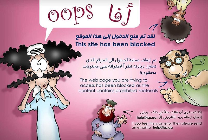 Qatar website blocked